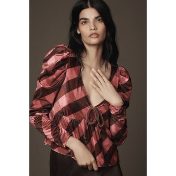 Maeve Tops - Maeve (Anthropologie) Velvet Babydoll Top - Size S